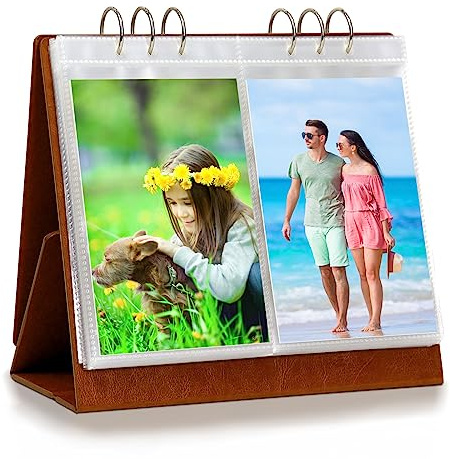 ZEEYUAN 120 Photos Slip in 6x4 Photo Album Slip Calendar Photo Book Picture Frame Gift for Women Men Girl and Boy