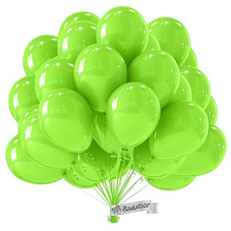 Palloncini Verdi Organici • 50 Pezzi • Prodotto in Europa • Ø34cm • Biologici Certificati e Sostenibili • Per Compleanno • Elio • 100% Lattice Naturale