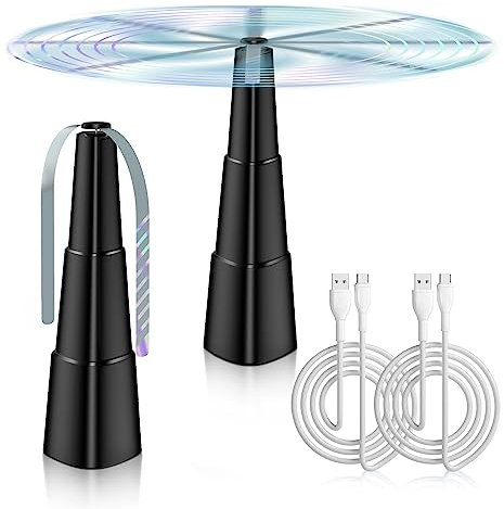 BNGXR Ventilateur Anti-Mouche, 2 Pièces Electrique Chasse Mouche de Table, Chargement USB Ultra Silencieux Portable, Répellante Moustique Fan pour Maison Dîner, Pique-Nique, Restaurants Terrasses