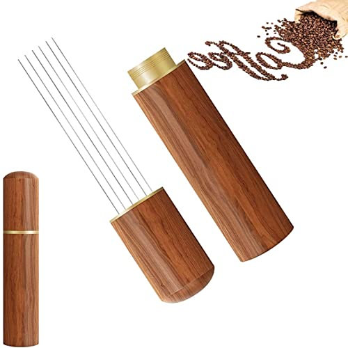 Kaffee Tamper,WDT Werkzeug, Espresso-Verteilerwerkzeug mit 6 feinen Nadeln 0.4 mm, Kaffee Tamper Espresso Nadel, Espresso Kaffeerührer