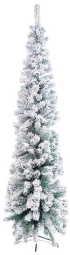 ABM Albero di Natale con Cono Snow Innevato da 180 Cm. 300 Punte Base Metallo