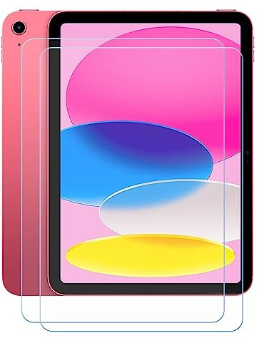2 Pezzi Pellicola Vetro Temperato per Apple iPad 10.9 2022, Pellicola Protettiva AntiGraffio Senza Bolle Pellicole Protettive Protezione per Schermo per Apple iPad 10.9 2022 (10,9).