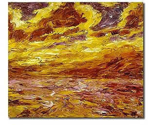 XGMDZRT Berühmte Wandkunst-Gemälde-Reproduktion: Herbstmeer. Emil Nolde Kunstwerk Poster. Druck auf Leinwand. Deko-Bild für Wohnzimmer, 90x110cm nur Leinwand