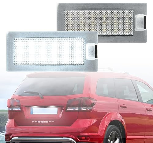 NSLUMO 2X LED-Kennzeichenbeleuchtung für Fi.at Freemont 2011-2016 für Dod.ge Journey 2008-2010 Scheunentormodelle LED-Kennzeichenbeleuchtung Auto-Parkleuchte