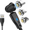 AXFEE 18W USB C Magnetic Fast Charging Cable, 540° Data Transfer, 3 in 1 USB C/A 7Pin Magnetic Charger for Type C/Micro USB/i-Products