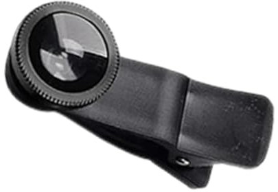 Blogiiup Telefon Fisheye Objektiv, 3 In1 Weitwinkelfisch-Eye-Makrolinsen, Mobilfunk-Clip-On-Universal-Objektiv, tragbares Telefonzubehör für Smartphone (schwarz)
