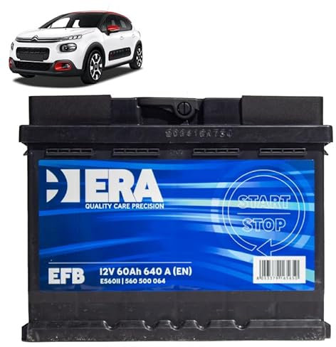 Batteria 60Ah EFB per Citroen C3 1.2 1.6 Vti benzina 2016+