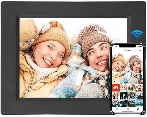 Digitaler Bilderrahmen, 8,7-Zoll WLAN IPS Touchscreen Elektronischer Digitaler Bilderrahmen, Foto/Musik/Video Player/Kalender/Wecker, Teilen Fotos über Kostenlose Frameo App