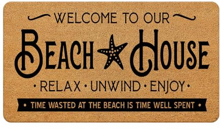 Likjad Beach Welcome Mat - Coastal NauticalEntrance Mat, Beach House Decor, 17x30 Inches