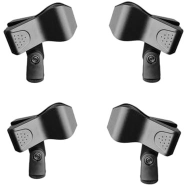 4 pinzas de micrófono, portamicrofono, carcasa para micrófono, soporte para micrófono, clip para micrófono, soporte para clip de micrófono, compatible con la mayoría de micrófonos cableados e