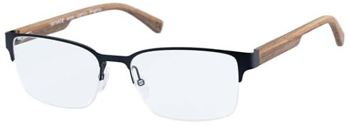 Botaniq Rechteckig Edelstahl Brillen in Blau für Herren, Brille mit Sehstärke, optional mit Sonnenbrillen tönung oder Blaulichtfilter (Modell BIO-1017-006)