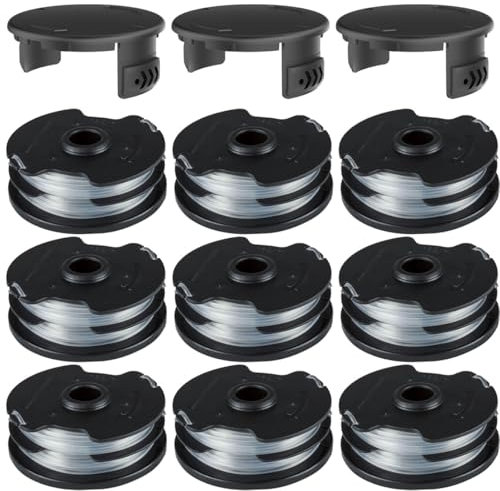 ZAMDOE PRTA 20-Li B2 Fadentrimmer-Ersatzspule und Spulenabdeckung, kompatibel mit Parkside PRTA 20-Li A1 – IAN 311046 PRTA 20-Li C3 Akku-Rasentrimmer (9+3er-Pack)