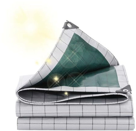 Lona Piscina con Ojales 4x6m, PVC Lona Impermeable Exterior, Lona Gruesa Impermeable Exterior, Resistente al Agua Y al Desgaste, para Muebles, Jardín, Piscina Y Coche