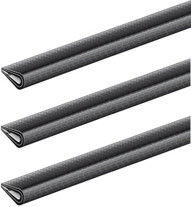 Alberts 858896 Profilé pour protection d'angle | PVC souple, en noir | 1500 x 10 x 7 mm | kit de 3