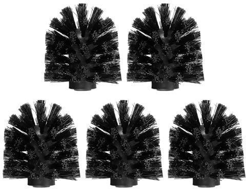 sourcing map 5 Pcs Toilet Bowl Brush Replacement Head 12mm, Toilet Scrub Brush Cleaning Round Ball Shaped Toilet Brushes Heads Black