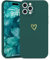 Wirvyuer for iPhone 16 Pro Case Cute Heart Pattern Soft Shockproof Protective Silicone Phone Case for Women Girls, Green