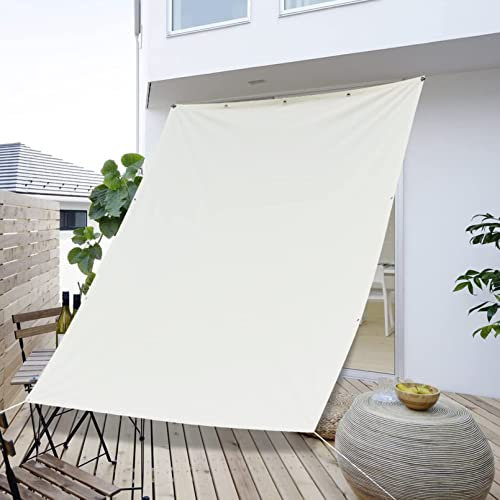 Waterproof Rectangle Shade Sail 3x6.5M Canopy Pergola Cover Dustproof and Windproof Includes Fixing Kit for Outdoor Patio Lawn Pergola and Decking White Color