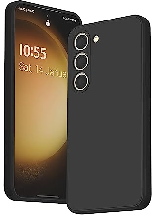 Vancle Hülle für Samsung Galaxy S23 Handyhülle, Hochwertige Silikon Schutzhülle, Kratzfest Stoßfest Fallschutz, Passgenau Dünn Matt Case für Samsung Galaxy S23 5G 6,1 Zoll (Schwarz)