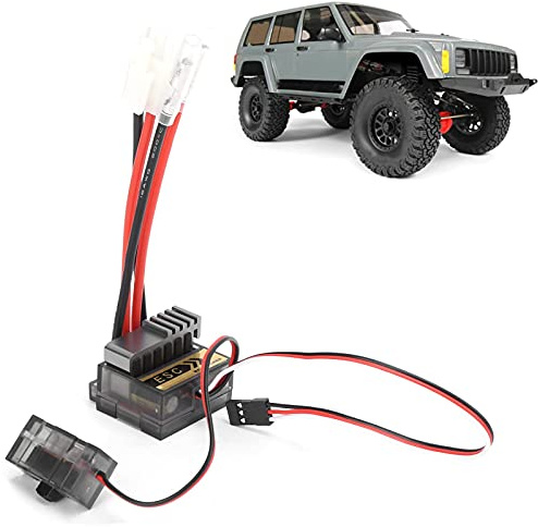 equlup Contrôleur de Vitesse électronique ESC pour Voiture ou Bateau radiocommandé Moteur à balais régulateur de Tension Haute Tension 7,2-16 V, Double Voie 320A pour 1/8 1/10 RC Voitures Bateaux