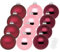 Inge Glas große Weihnachtskugeln mit Haken | Christbaumkugeln aus Glas | Set 12 Kugeln 8cm groß und 40 Aufhänger | Christbaumschmuck Weihnachtsbaumkugeln (Berry Kiss | weinrot Rose)