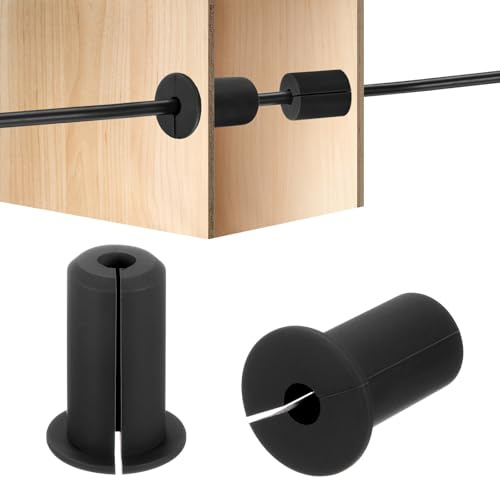 HiPicco 2Pcs Wall Grommets for Cables 3/4-Inch Silicone Cable Wall Bushing Feed Through Cable Routing Kit Accessories Wall Cable Pass Through for Ethernet with 7mm Hole, Black