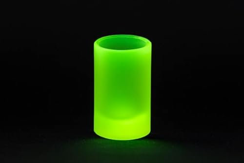 Unique uranium glass hand made decoration - short drinnk glass, volume 0,2 l, Czech Bohemian Glass. Matt glass. 1 pc