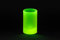 Unique uranium glass hand made decoration - short drinnk glass, volume 0,2 l, Czech Bohemian Glass. Matt glass. 1 pc