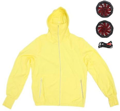 ETANULPEX Chaqueta de Aire Acondicionado for Mujer, Ventilador de refrigeración, Ropa de protección Solar for Trabajos de jardinería al Aire Libre, Color Amarillo, 12 V/1189