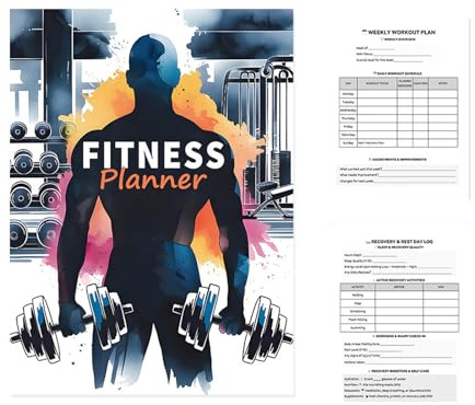 Tracker Tracker, Trainingsmagazin, Fitness-Notebook – Wochenplaner für monatliche Trainingsplanung, Aufzeichnungsbuch für Übungen