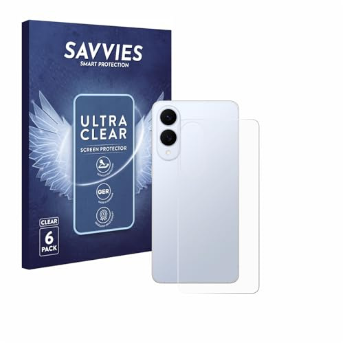 Savvies Schutzfolie für Samsung Galaxy S25 Edge | (Rückseite) 6 Stück Transparenter Displayschutz Made in Germany Ultra-Klar Displayschutz-Folie