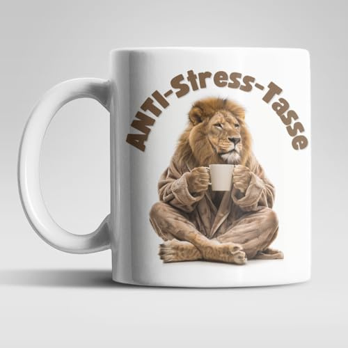 Anti Stress Löwe Kaffeetasse Teetasse Tasse Geschenkidee 325 ml