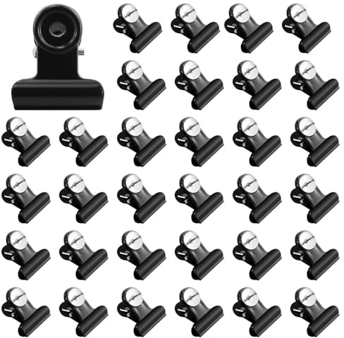 Lot de 33 punaises en métal avec épingles, pinces à épiler, clips en métal, noir, avec stylo, accessoires de suspension pour plaques de liège, tableaux photo, tableaux noirs