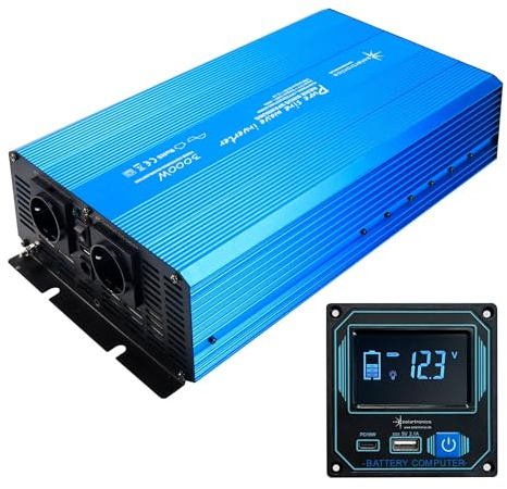 SOLARTRONICS TS 3000W Spannungswandler 12V 230V Reiner Sinus Wechselrichter 230v auf 12v Power Inverter + Display Einbau Fernbedienung USB C+A Wohnmobil