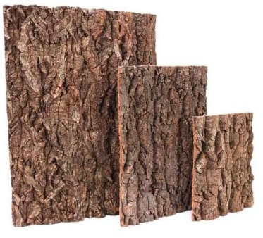 Sporgo Korkrinde Rückwand für Terrarium: 3 Stück Natürliche Baumrindenoptik, Reptilien-Klettermatte, Reptilienbecken Baum Hintergrund Wanddekoration, für Schildkröte Gecko Bartagamen - 30x20cm