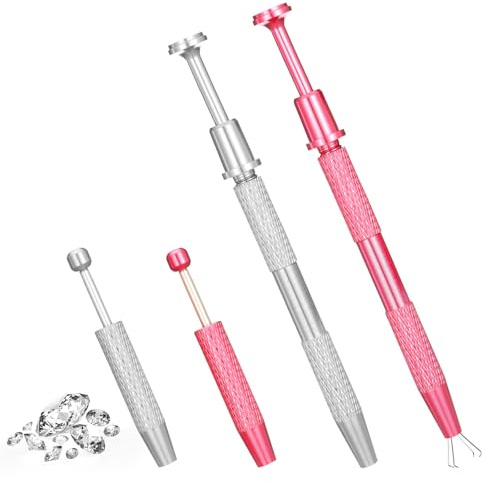 YBEATY 4 Pcs Piercing Taper Ball Grabber Tool Diamond Claw Tweezers Pick Up Piercing Ball Holder Earrings Applicator Tool for Jewelry Craft Small Parts Tiny Objects Pickup