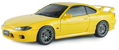 Solido - Nissan Silvia S15 Spec R Aero 1999 1:18 Works Lightning Edition – Die-Cast Modellauto, Sammlermodell aus Metall, gelb, mit Kunststoffsockel, Fensterkarton