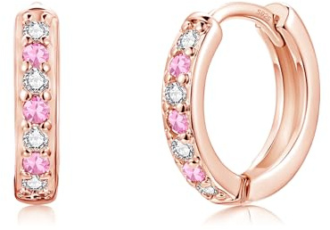 Josfeva Ohrringe Silber 925 Creolen für Mädchen, Kleine Creolen Silber 925 | Schlafen Knorpel Kreolen Damen Kinder, Hypoallergene Nickelfrei mit Weiß/Aquamarin/Rosa/Fuchsia/Lila/Sapphire/Grüne Zirkonia
