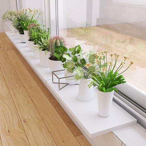 Fensterbank Verbreiterung Innen Verdicktes Holz-fensterbank-Pflanzregal, Weiße Fensterbankverlängerung für Küche, Schlafzimmer, Balkon, Fensterbankablage Außenbereich(39x20cm(15 3/8x7 7/8))