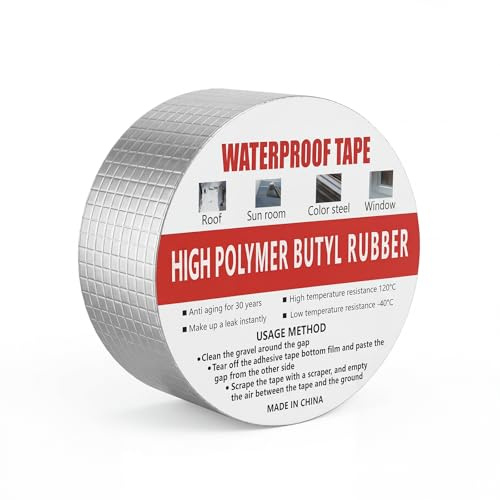 Butylband Wasserdicht,Dichtband Selbstklebend Wasserdichtes Klebeband | 10M x 5cm,Dachband für Dichtband Fenster Rohre Dachrinnen Reparaturset Undichtigkeiten Dachreparaturband