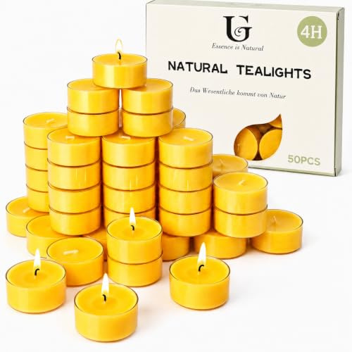 50 Stück Citronella-Teelichter, 4 Stunden Brenndauer