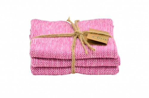 Solwang Putzlappen 01718 im 3er Set Organisch Rosa Rosapink Melange