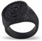 Akitsune Imperator Ring | Design-Ring Frauen Herren Edelstahl Groß Löwe König Siegel - Schwarz - US 9