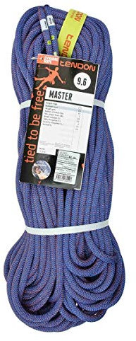 Kong. Tendon Dynamic Master 9.6. Corda Singola Dinamica. Arrampicata Sportiva e Alpinismo. Leggera e Resistente. Diametro 9.6 mm, EN 892. Colori Rosso/Blu. Peso 61g/m. 60m.