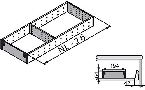 BLUM ORGA-LINE Facheinteilung Set ZSI.XXXFI2N, Nennlänge 450 mm