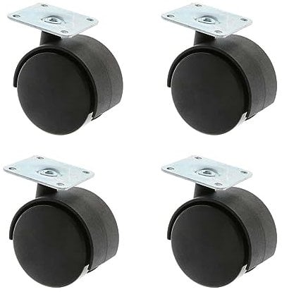 Transportrollen 4er Set ø 60mm aus Kunststoff mit Anschraubplatte aus Metall
