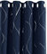Deconovo Verdunkelungsvorhänge mit Ösen Dicke Kälteschutz Thermogardine Hitzeschutz, Blickdichte Gardinen, Vorhang mit Muster für Schlafzimmer, 229x117 cm(HöhexBreite), Dunkelblau, 2er Set