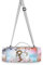 Einhorn Mädchen Ballon Picknickdecke wasserdicht Kreative Runde Picknick-Matte Kampierende Strand Yoga Decken Matten im Freien Faltbar Leicht Matte Decke mit Tragegriff (148cm x 148cm)