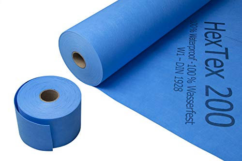 HexTex 200 - Abdichtungsband 30m, Abdichtungsmatte aus PP/PU/PP Dichtband für Bad, Dusche, Balkon oder Terrasse