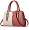 NICOLE & DORIS Schultertasche Damen Mode PU Leder Schick Shopper Handtasche Umhängetasche Tote Handtaschen mit Quasten rot
