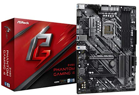 ASRock Z490 Phantom Gaming 4 Intel Z490 ATX Motherboard, 1200 Socket, 4 DDR4, CrossFireX, HDMI, M.2